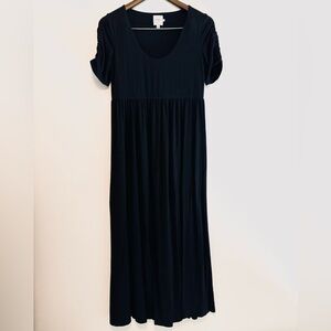 The nines 9’s by Hatch Maternity knit stretch Empire black dress SZ XS